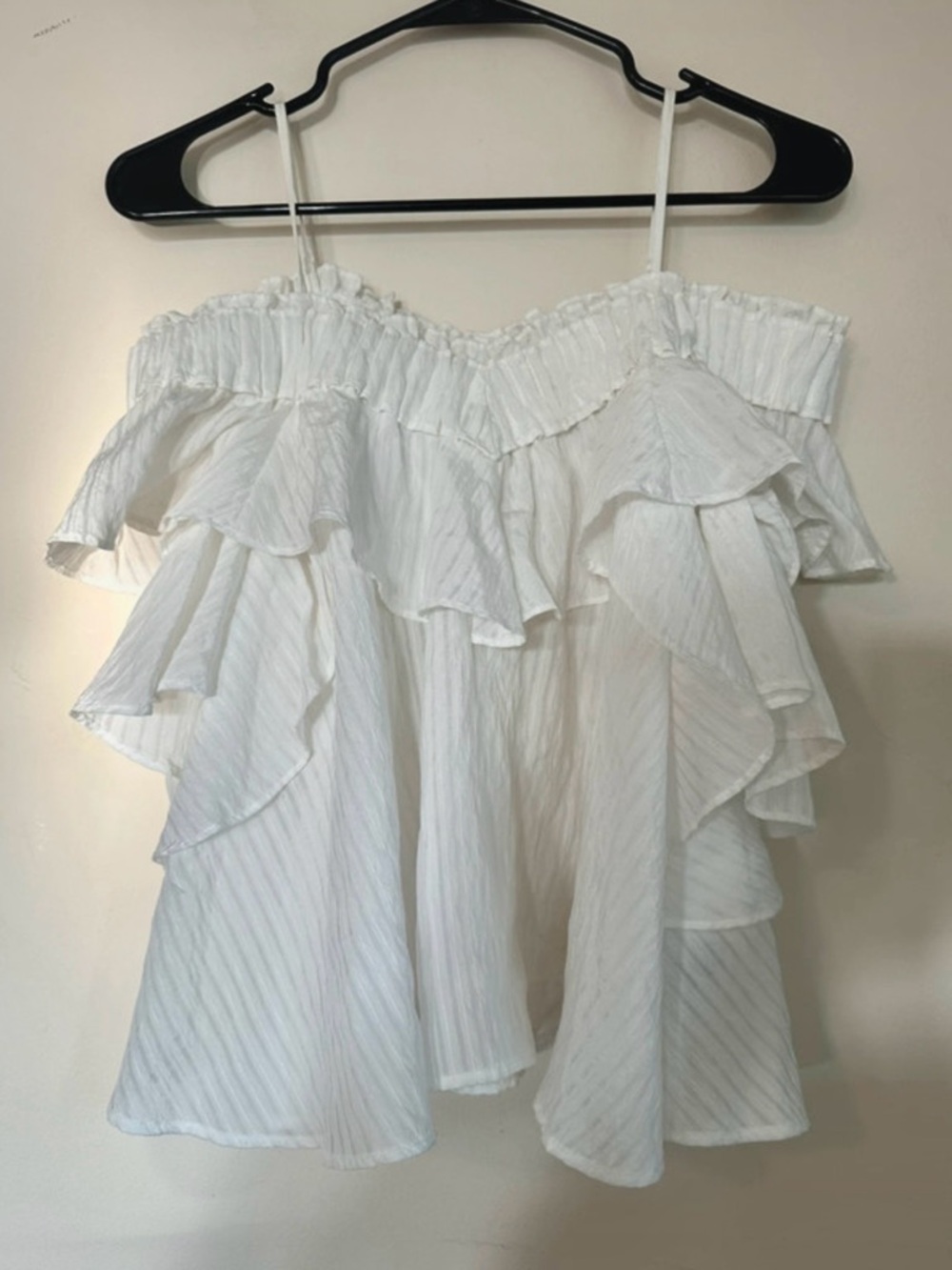 Snidel White Ruffled Off-Shoulder Women's Top from Japan